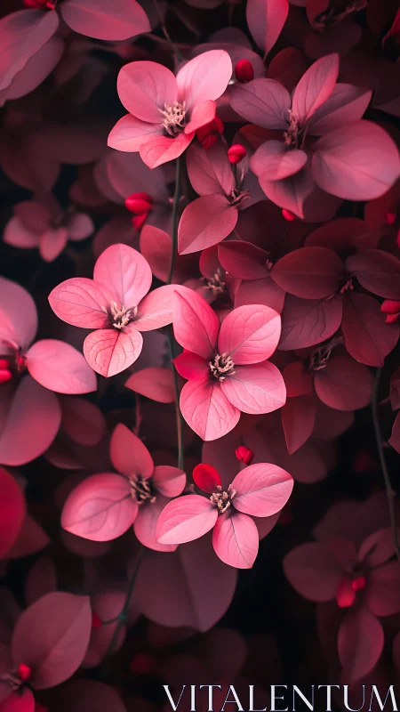 Pink Oxalis Flowers with Translucent Petals Against Dark Background