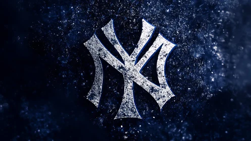 Interlocking NY monogram logo rendered with icy texture