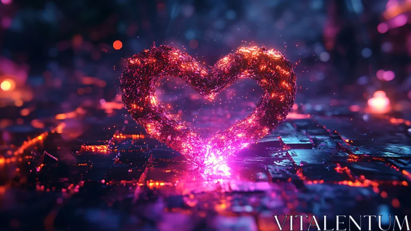 Luminescent heart shape with particle emission and energy field