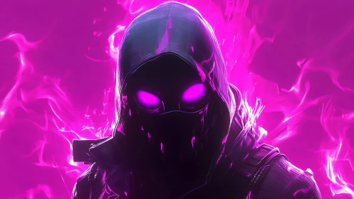 Electric purple rogue emerges from glowing neon shadows