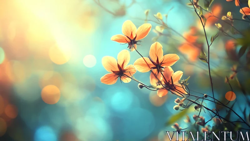 Backlit Flowers with Bokeh Background