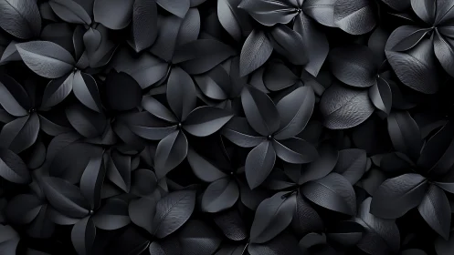 Monochrome parametric leaf cluster shows high-relief matte surface
