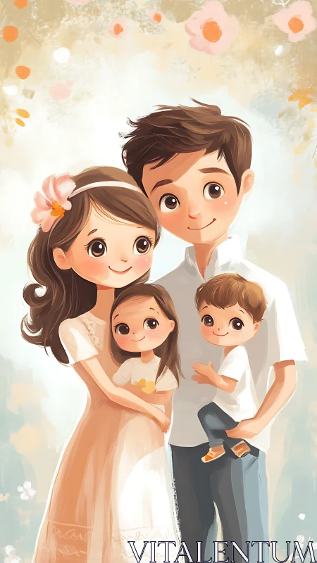 Four Hearts, One Golden Moment: A Family's Tender Embrace