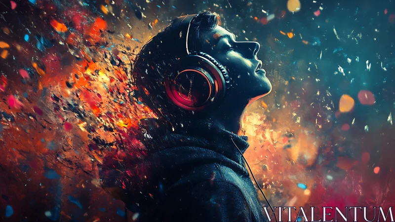 Sound-dreamed youth dissolves into neon music embers.