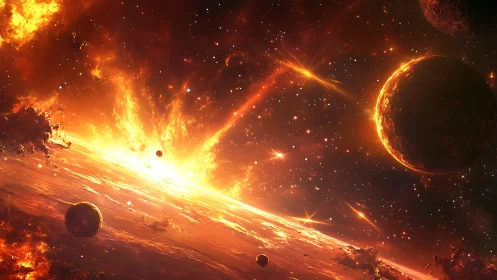 Stellar-scale coronal eruption engulfing tilted molten exoplanetary