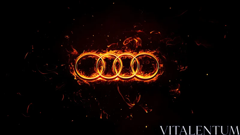 Blazing Audi Rings Ignite Against Darkness.