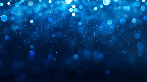 Abstract blue bokeh lights background with sparkling effect.