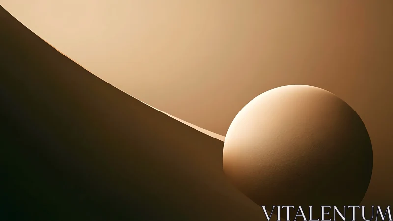 Curved ramp and illuminated sphere rendered with soft volumetric shading