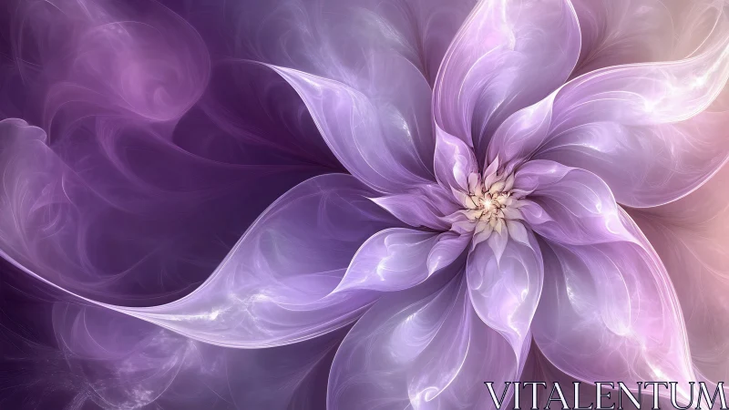 Soft lilac fractal flower unfolding in dreamy light.