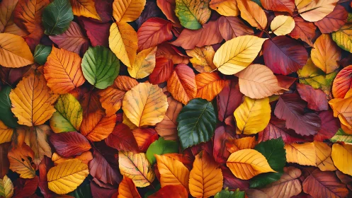 High-resolution macro study of multicolored autumn leaf litter