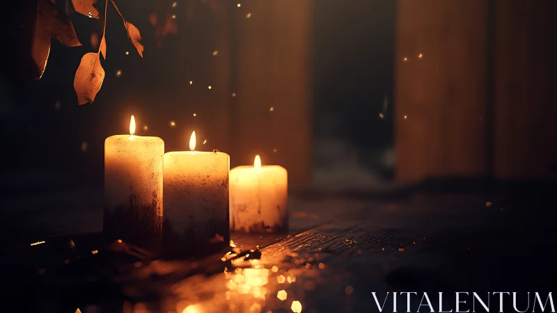 Volumetric candlelight cascade with particulate glow dynamics.
