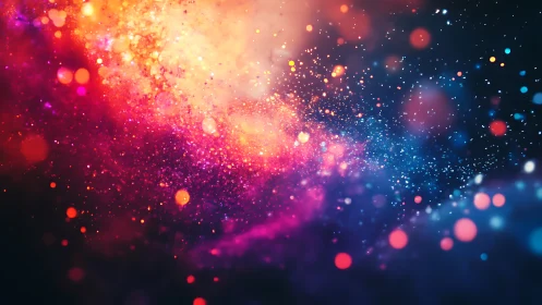 Starlit color storm swirls across a dreamy digital cosmos