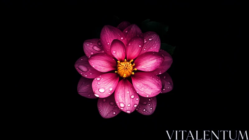 Radiant Pink Blossom Glistening in the Rain.