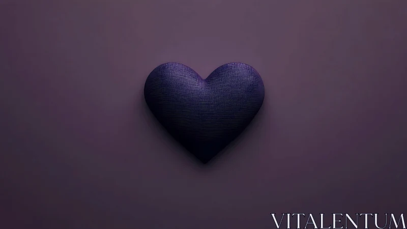 Dark Heart Against Muted Purple Gradient.