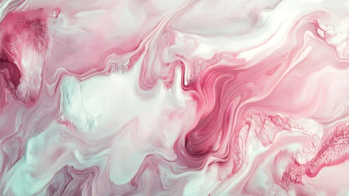 Pink fluid marble abstraction explores layered pigment flows