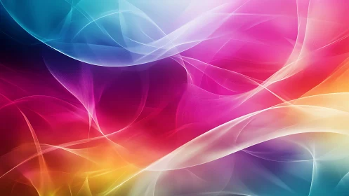 Iridescent light waves in fluid multicolor motionscape.