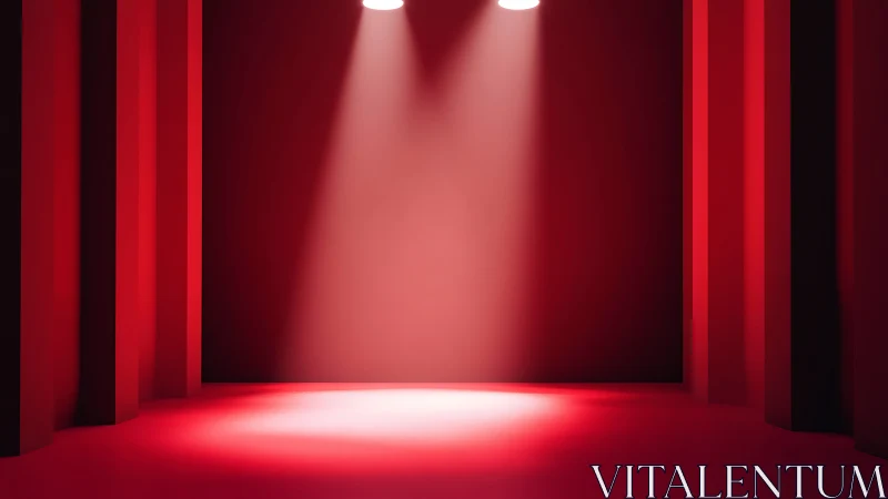 Red spotlight stage ready for bold creative moments.