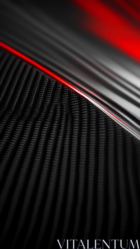 Abstract macro view shows ridged surface with red light