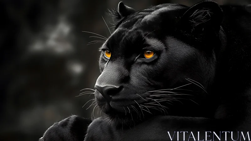 Shadow Royalty: The Black Panther's Golden Gaze