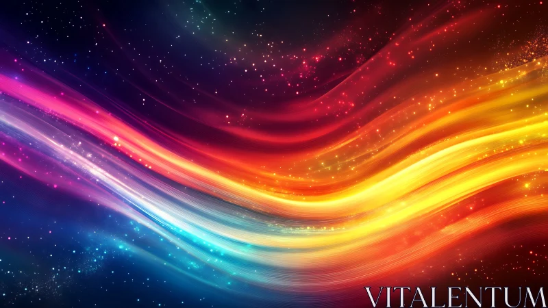 Chromatic light streams arc through a stellar gradient field