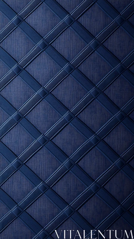 Deep navy geometric lattice pattern with raised diagonal bands.