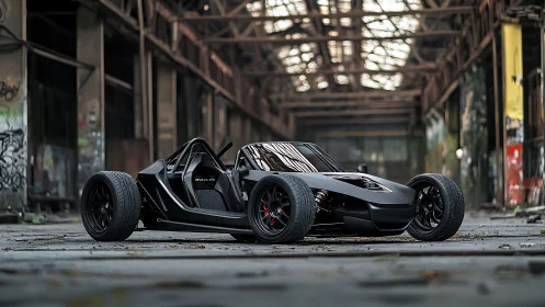 Urban ghost racer lounges beneath the broken factory roof