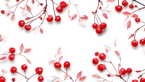 Gleaming cherry constellations quietly orbit glossy branches