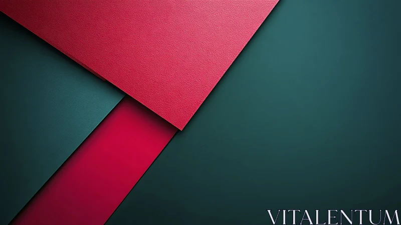 Crimson and teal layered cardstock with diagonal overlap.