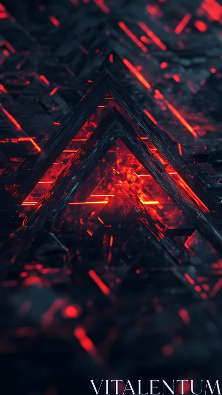 Glowing red corridors in a dark crystalline maze.