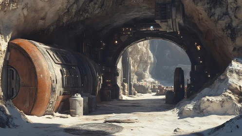 Dusty canyon outpost welcomes travelers through a rugged gate