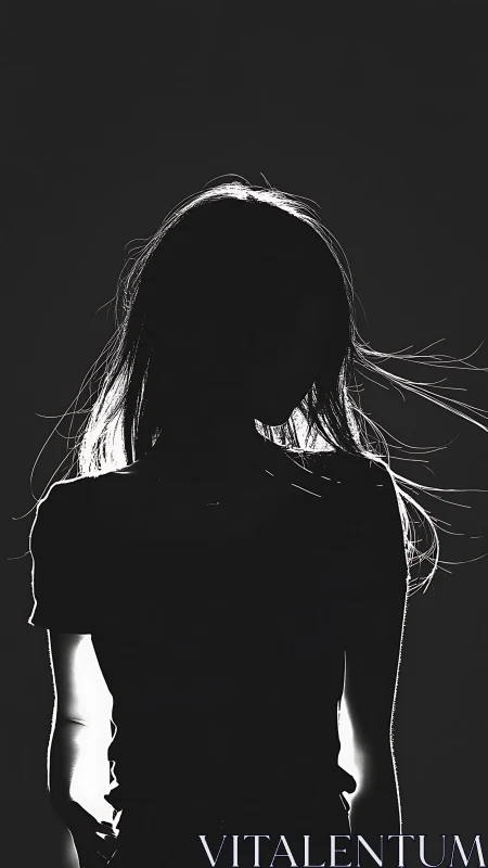 Backlit female silhouette with high-contrast rim lighting study.