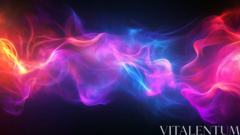 Luminous Energy Wave: Dynamic Plasma Flow in Magenta and Azure