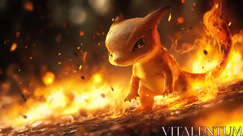 Fiery Warrior: A Pokémon's Blazing Triumph.
