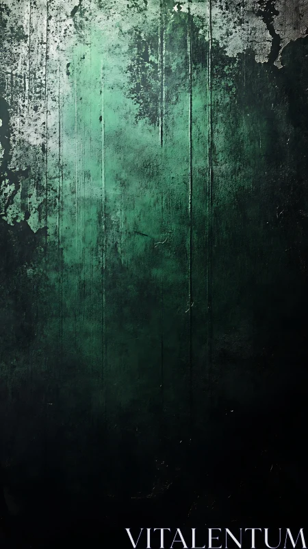 Textured emerald concrete wall suggests moody industrial depth