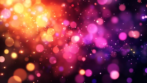 Glowing bokeh lights drift gently in a dreamy colorful night