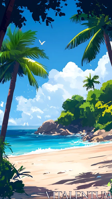 Paradise Beach Awaits Under Tropical Palms