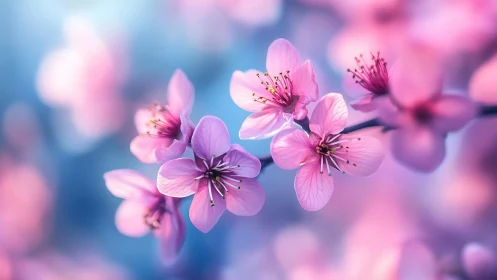 Cherry Blossoms Dancing Through Soft Focus Dreamscape