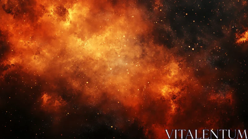 Nebular formation with particulate matter distribution.