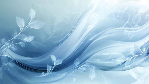 Whispers of icy petals drifting through luminous sky currents.