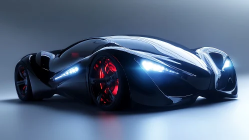 Midnight hypercar prowls the studio like liquid chrome lightning