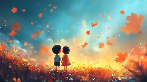 Childhood Dreams Dance Where Autumn Leaves Fall Golden