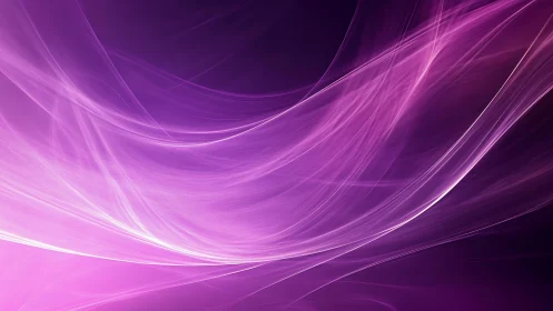 Flowing Abstract Purple Light Waves on Dark Background Digital Art.