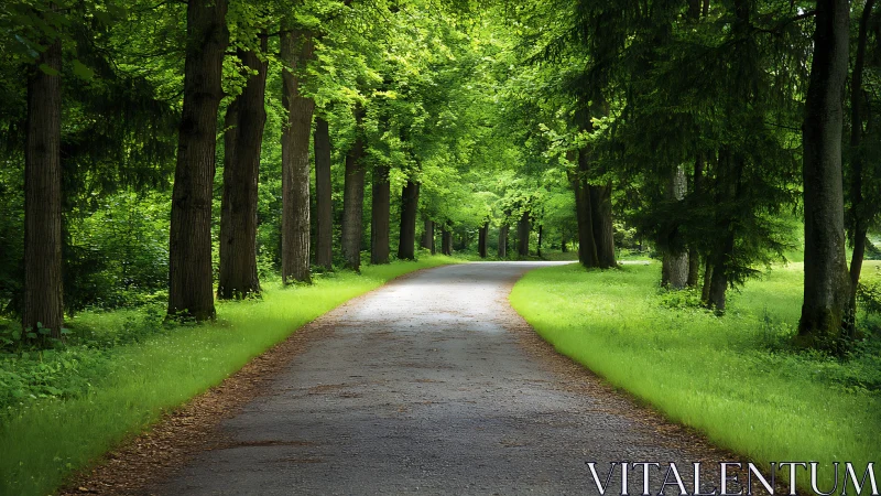 Tree-Lined Path: Where Green Dreams Come True.