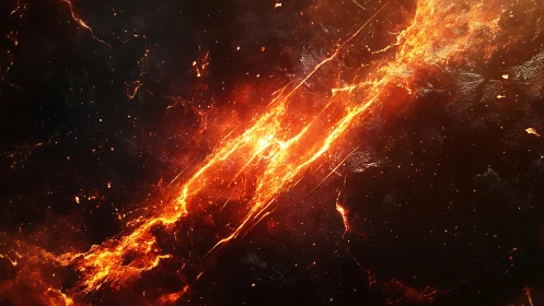 Molten Energy Stream Across the Void.