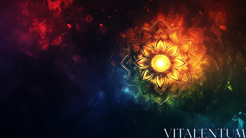 Radial luminous mandala with spectral nebula gradients.