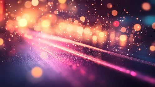 Vibrant Abstract Light Trails with Colorful Bokeh Effects.