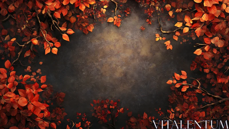 Autumn embers frame a quiet, timeworn twilight void.