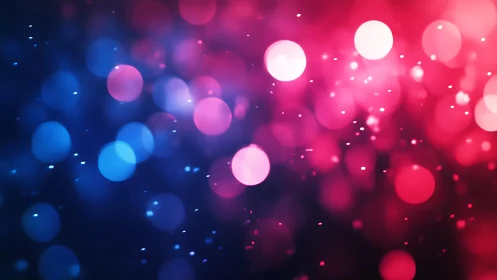 Vibrant Bokeh Lights in Blue and Pink Abstract Background.