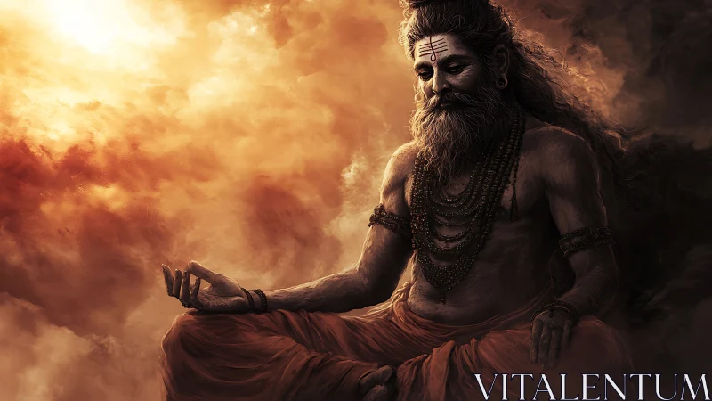 Sun-drenched sage carves stillness from storm-bright clouds