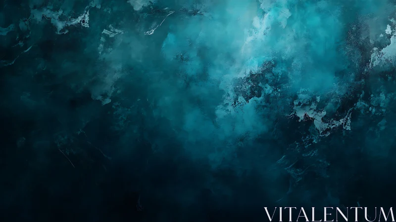 Teal and dark blue abstract textured cloud-like background.